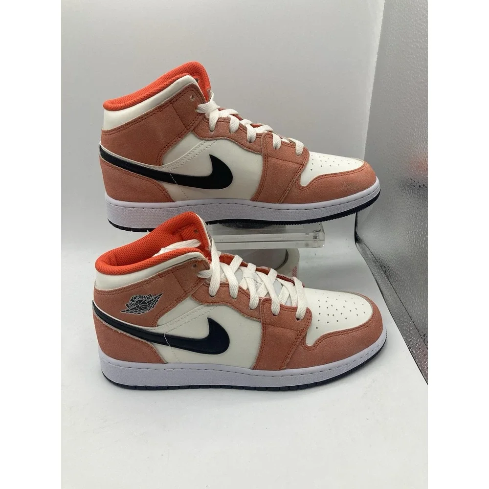 Nike Air Jordan 1 Mid SE Orange Suede DV1336-800 Size (GS) 7Y